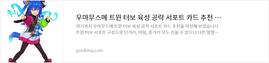 우마무스메 트윈 터보 육성 공략 서포트 카드 추천