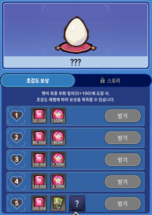 펫톡톡 호감도 보상